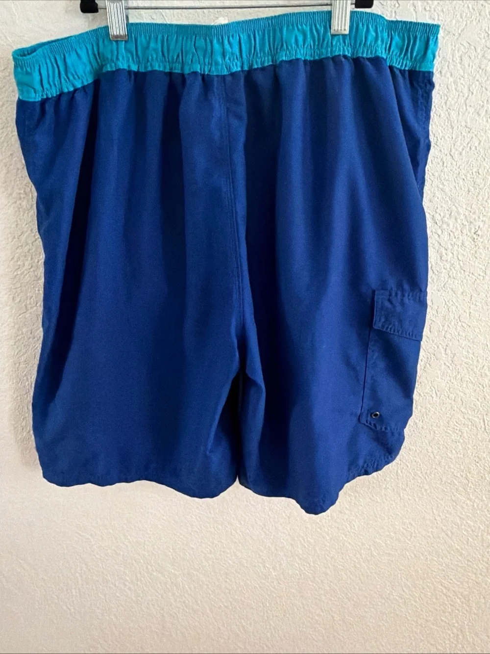 OXIDE MEN SWIMMING Trunks Size XL Navy Blue Mesh Lined Elastic Waist Pockets